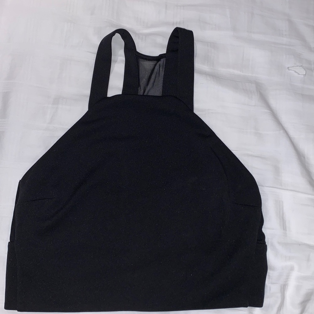 Super cute halter crop top with open back